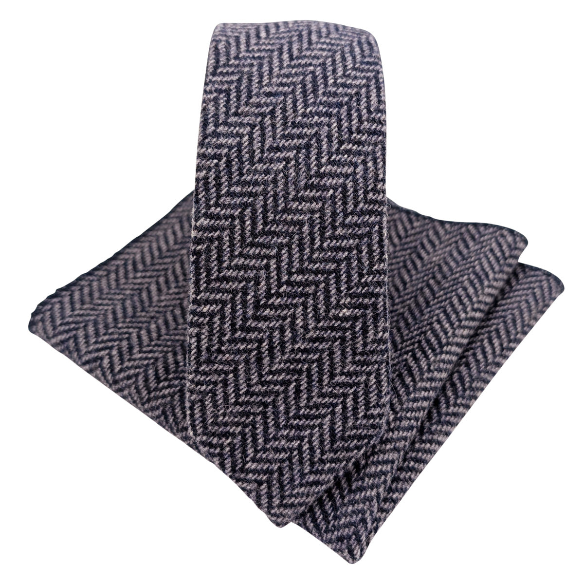 Airforce Herringbone Tweed Pocket Square