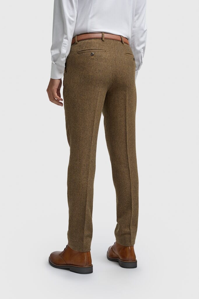 Thomas Brown Herringbone 3 Piece Suit - Suits -