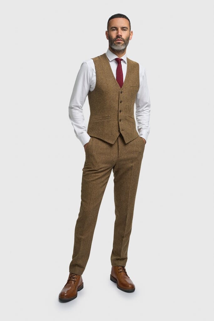 Thomas Brown Herringbone Waistcoat - Waistcoats -