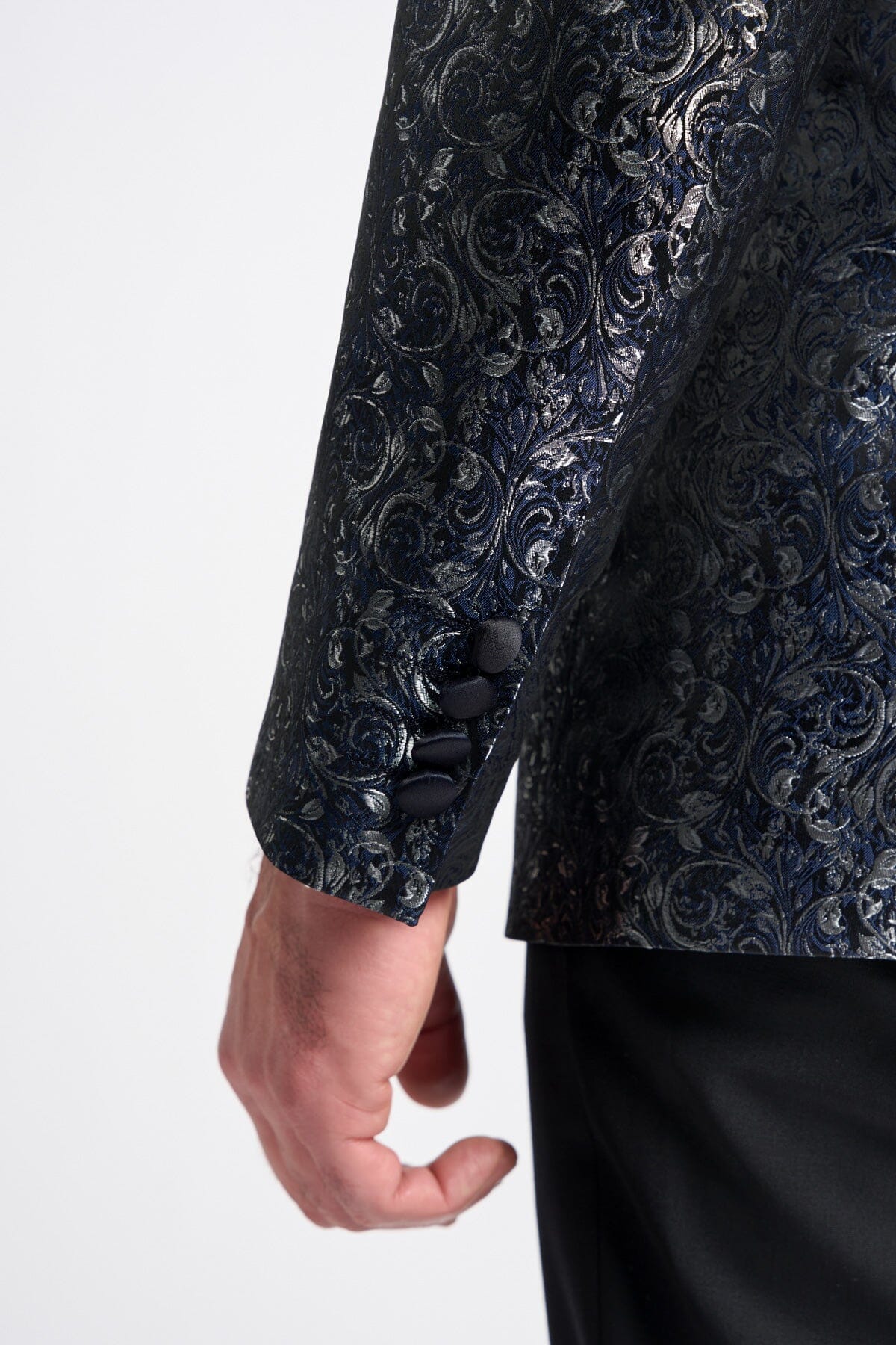 Toros Navy & Silver Tuxedo Blazer - Blazers & Jackets -