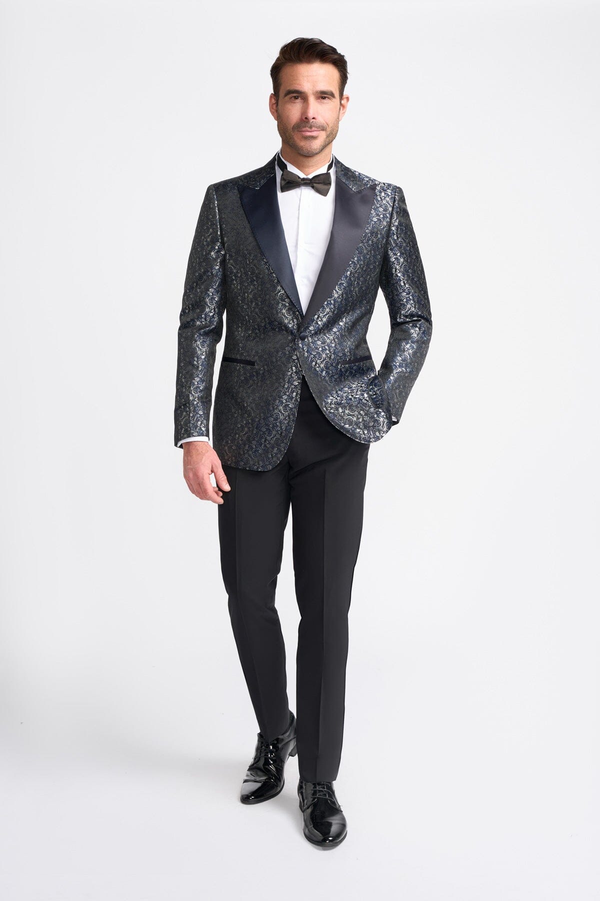 Toros Navy & Silver Tuxedo Blazer - Blazers & Jackets -