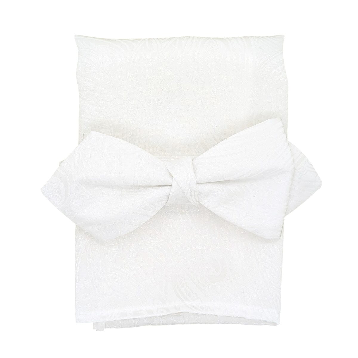 White Paisley Silk Handkerchief - Handkerchiefs -