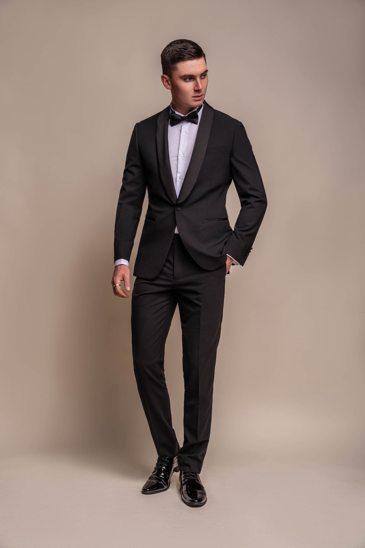 Aspen Black Tuxedo Wedding Suit Swatch - Swatch - - Swagger & Swoon