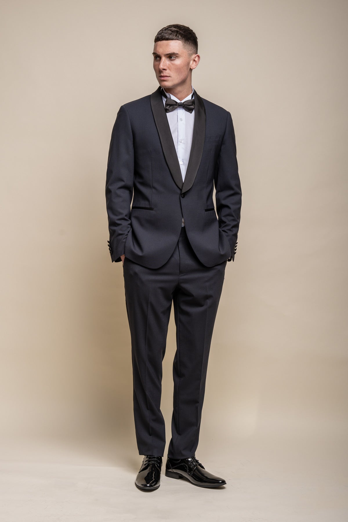 Aspen Midnight Navy Tuxedo Wedding Suit Swatch - Swatch - - Swagger & Swoon