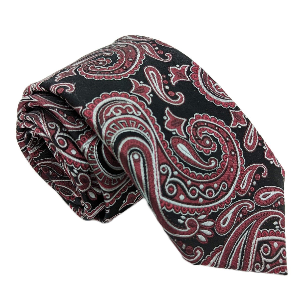 Black & Wine Paisley Silk Wedding Swatch - Swatch - - Swagger & Swoon