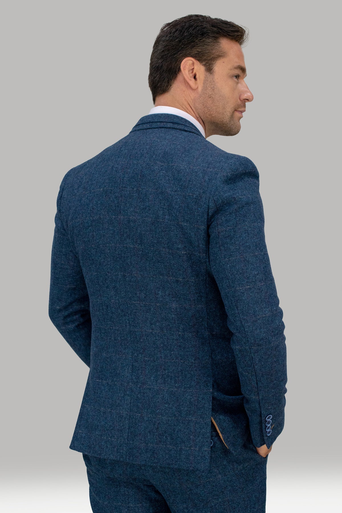 Carnegi Navy Tweed 3 Piece Wedding Suit - Suits - - Swagger & Swoon