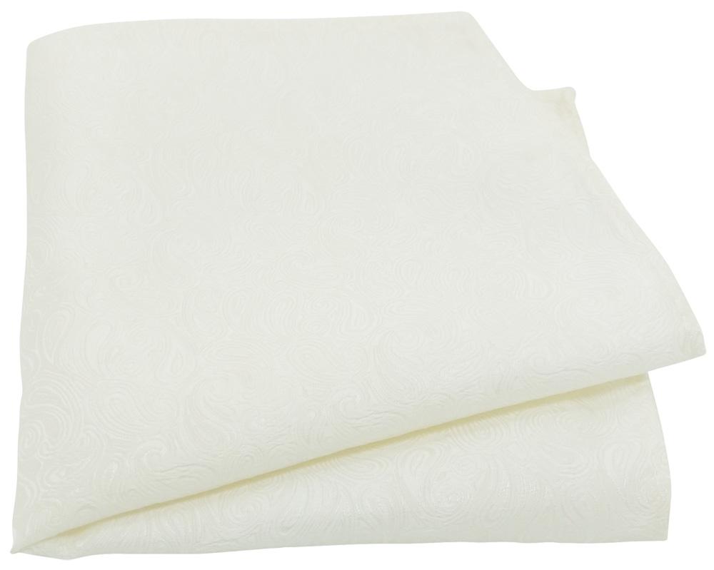 Ivory Paisley Pocket Square - Wedding Pocket Square - - Swagger & Swoon