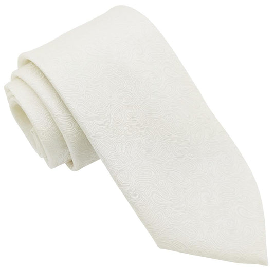 Ivory Paisley Wedding Tie - Wedding Tie - Regular - Swagger & Swoon