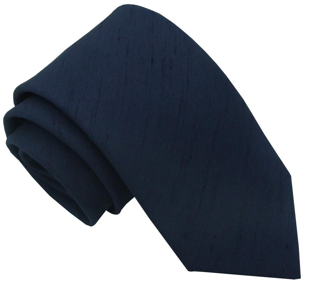 Navy Shantung Wedding Tie - Wedding