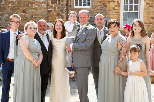 Mix-and-match Bridesmaid Dresses and Groomsmen Ties