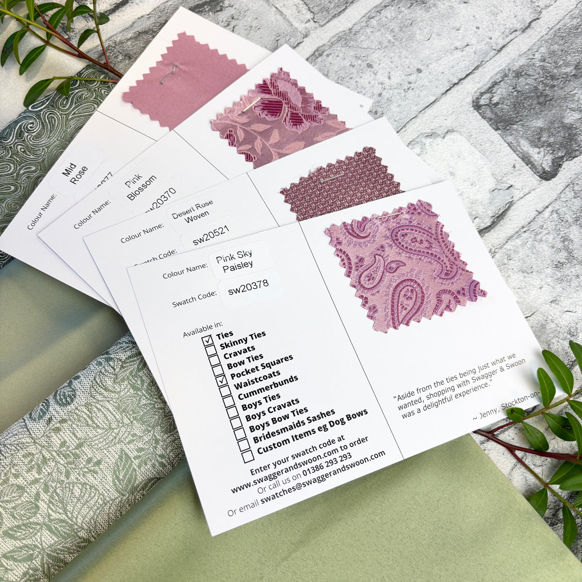 Woven Pattern Swatches | Floral & Paisley Samples | Swagger & Swoon
