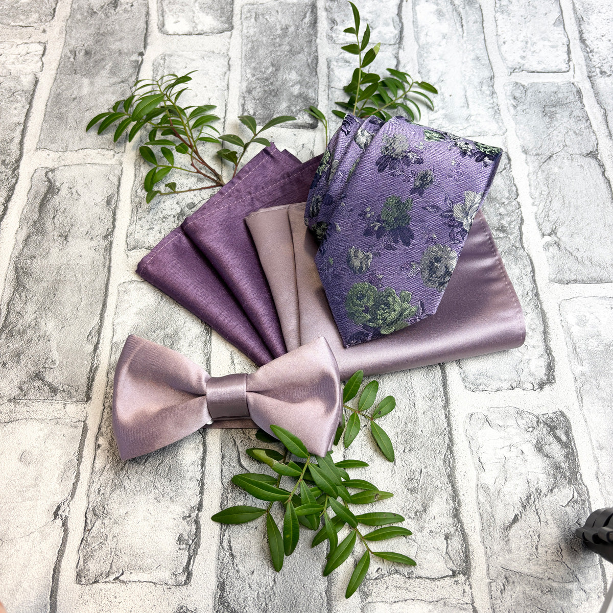 Dusky Purple Wedding Colours | Ties, Bow Ties & Swatches – Swagger & Swoon