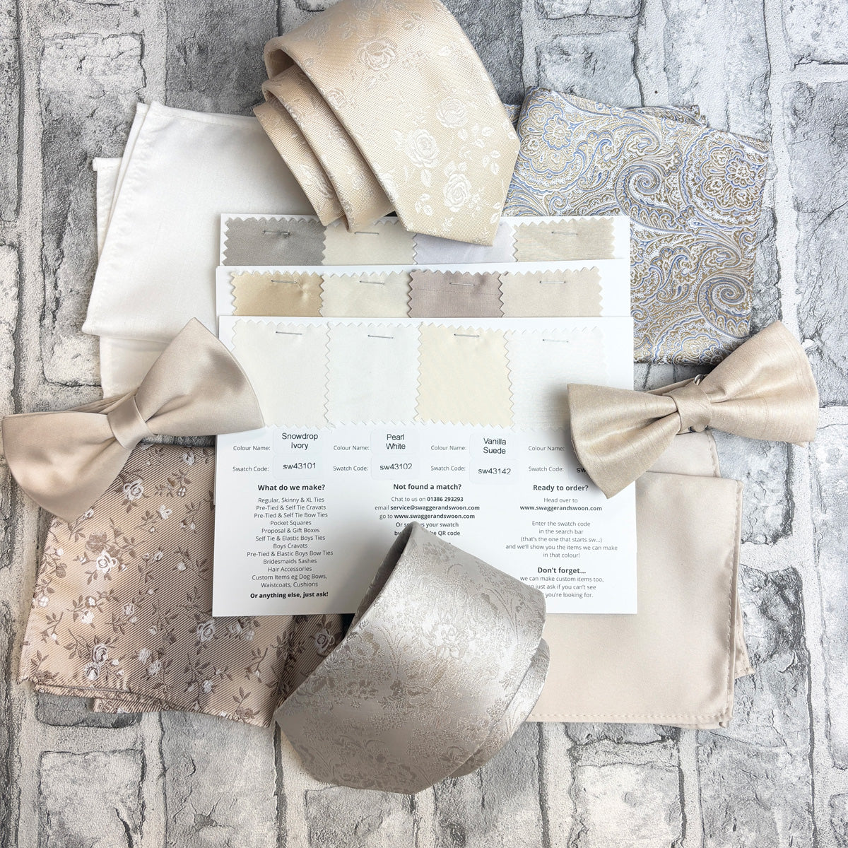 Cream Wedding Colours | Ties & Colour Matching Swatches – Swagger & Swoon