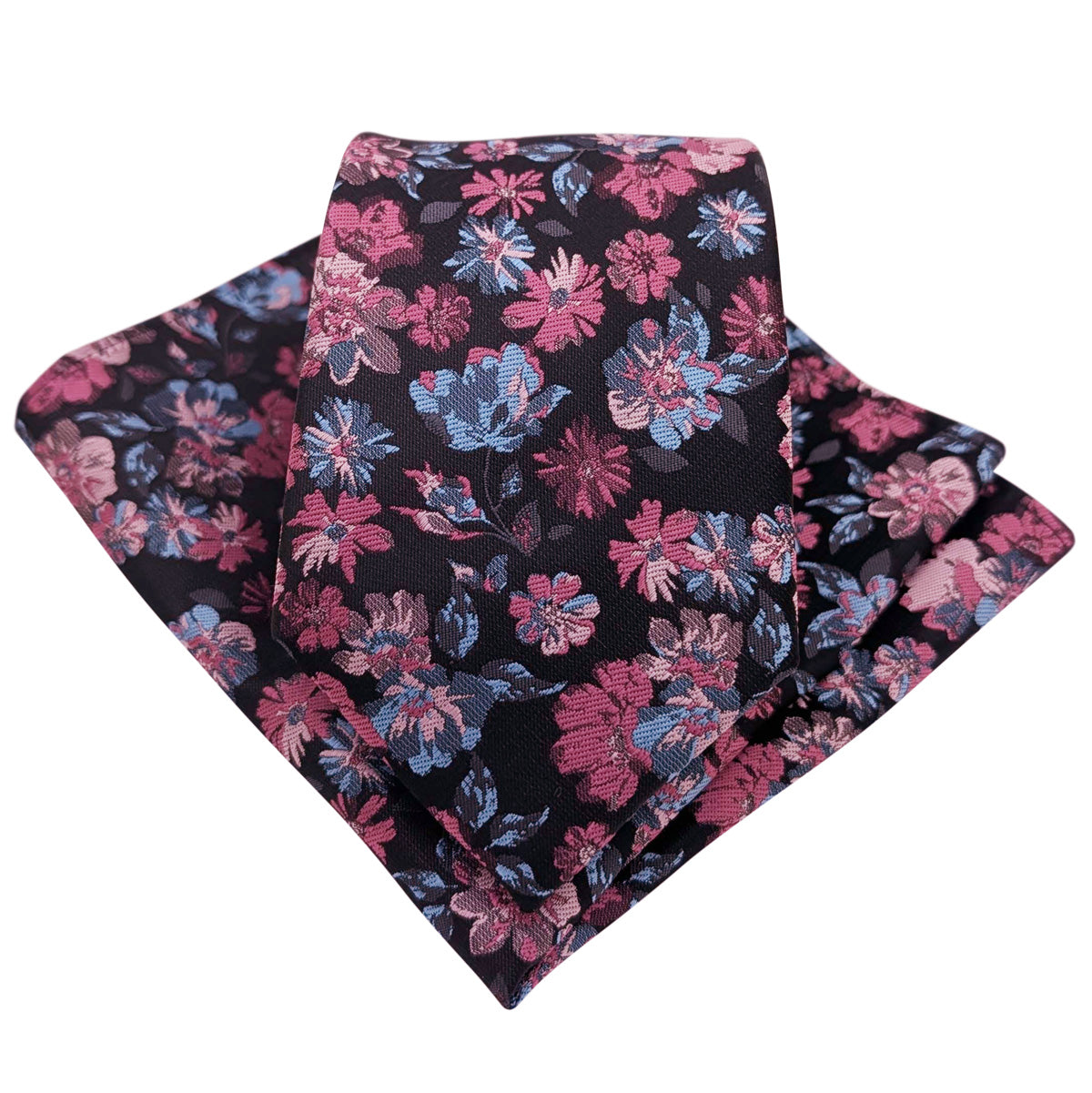 Antique Rose Flowers Wedding Tie and Pocket Square
