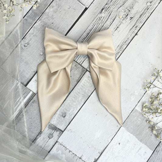 Antique Champagne large Hair Bow