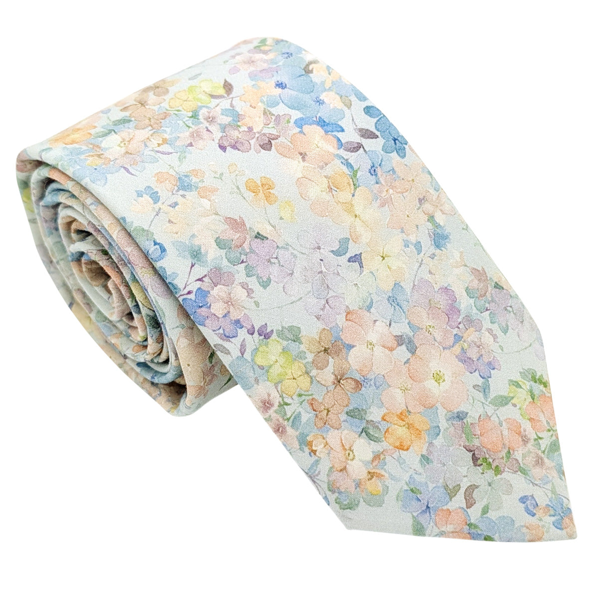 Aqua-Blossom-Cotton-Wedding-Tie