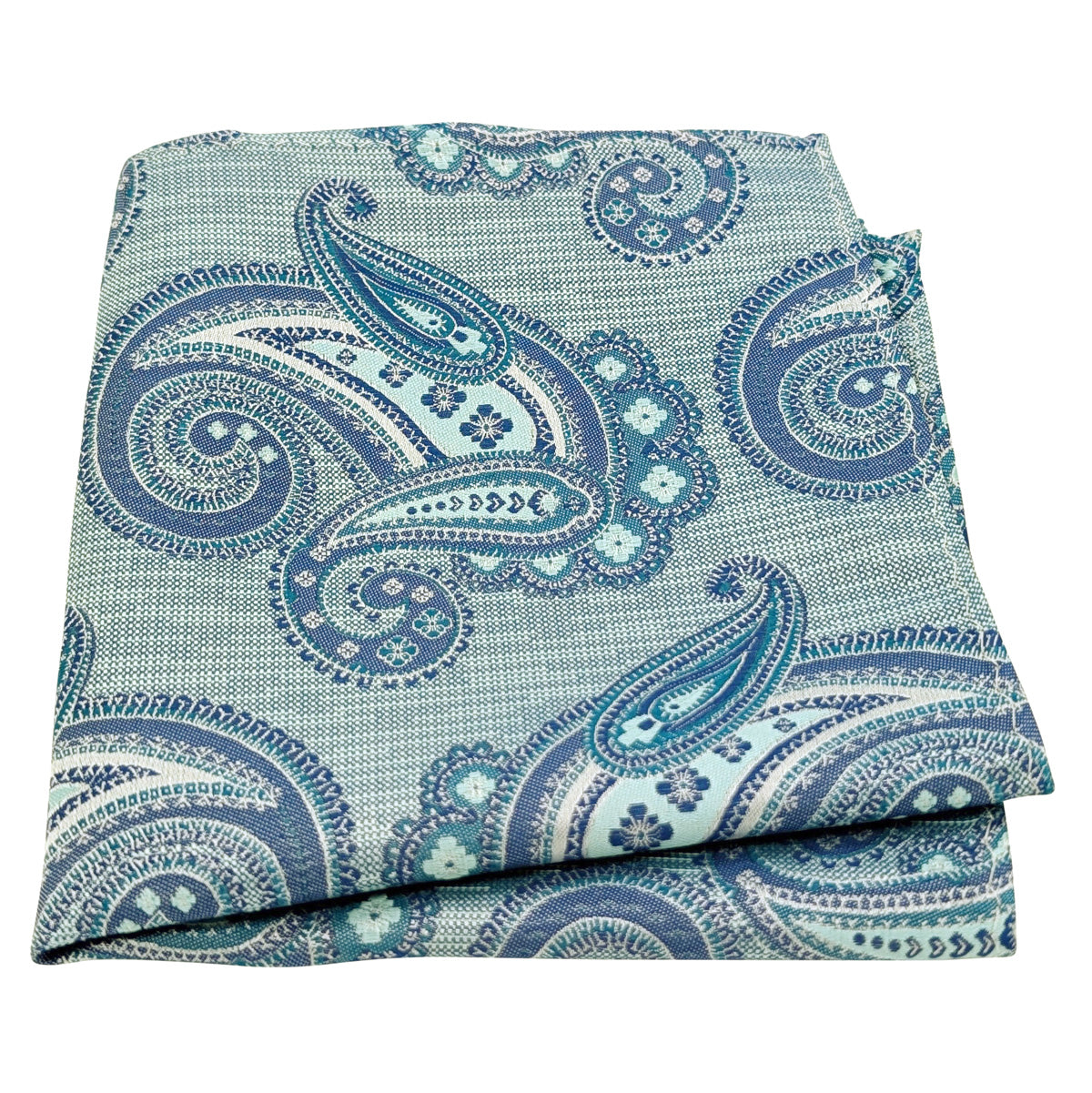 Aqua-Paisley-Silk-Pocket-Square