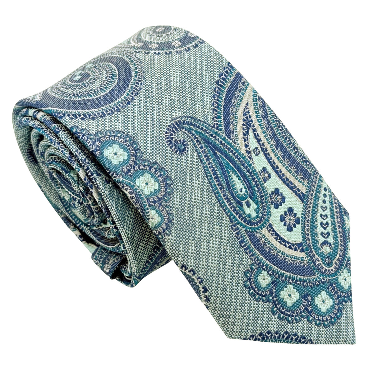 Aqua-Paisley-Silk-Wedding-Tie