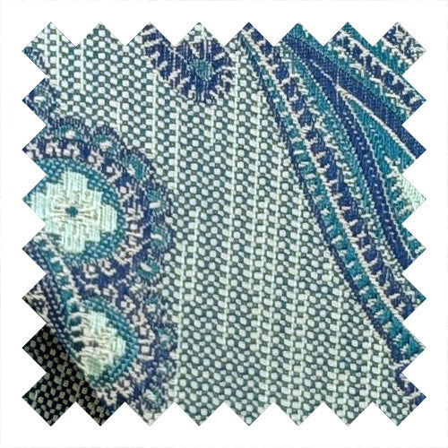 Aqua Paisley Silk Wedding Swatch