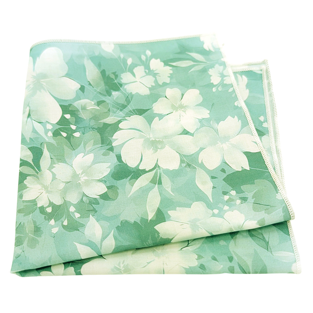 Aqua-Petals-Cotton-Pocket-Square