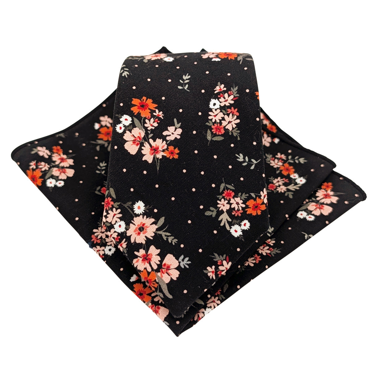 Black-Ditsy-Floral-Cotton-tie-and-pocket-square-set