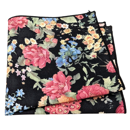 Black-Large-Floral-Cotton-pocket-square