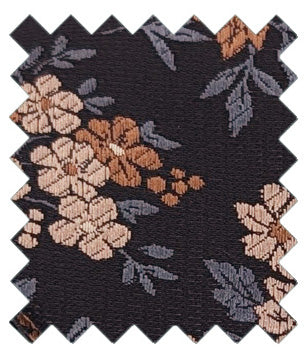 Black & Beige Ditsy Floral Wedding Swatch