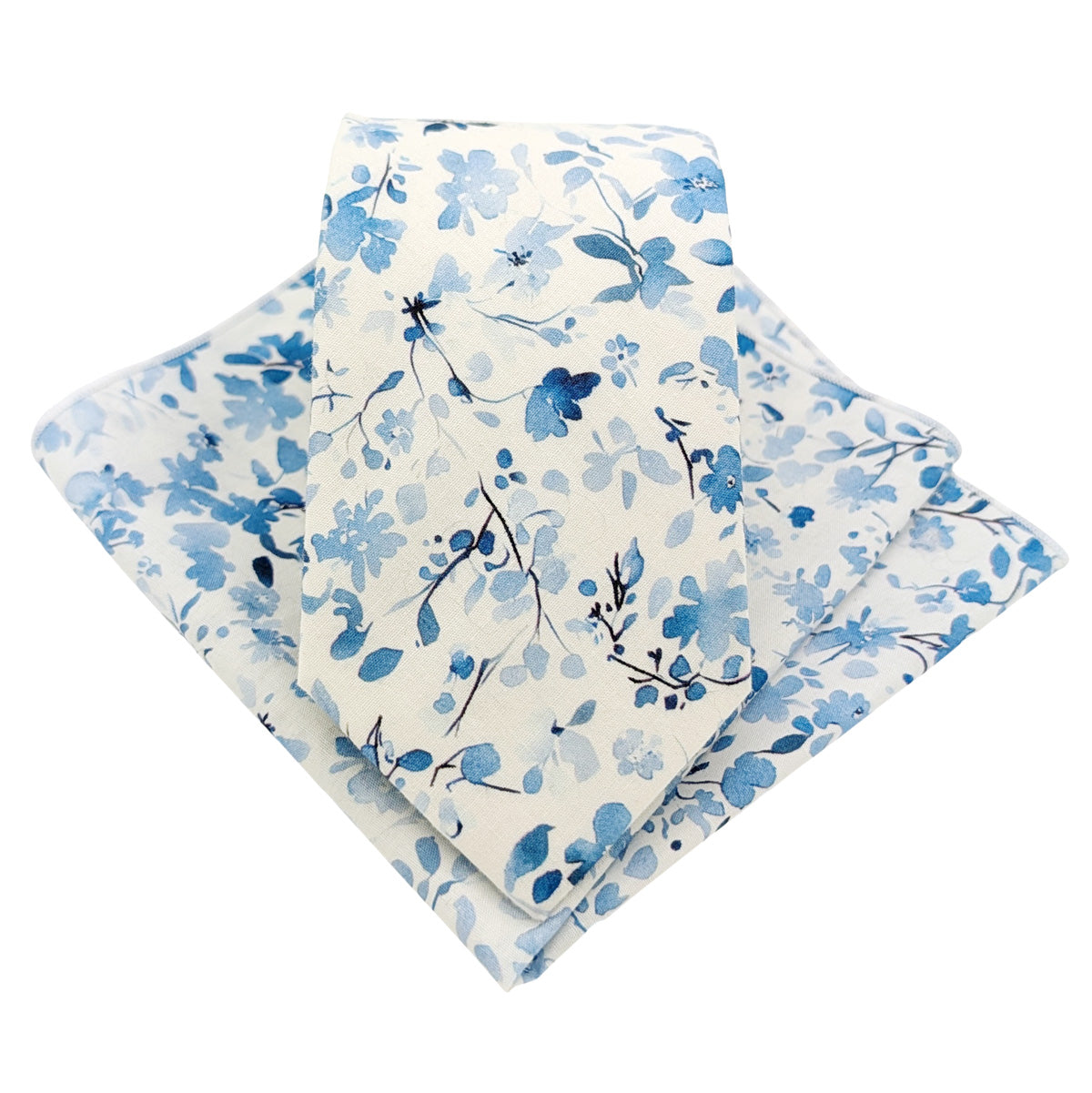 Blue-Botanical-Cotton-wedding-tie-and-pocket-square