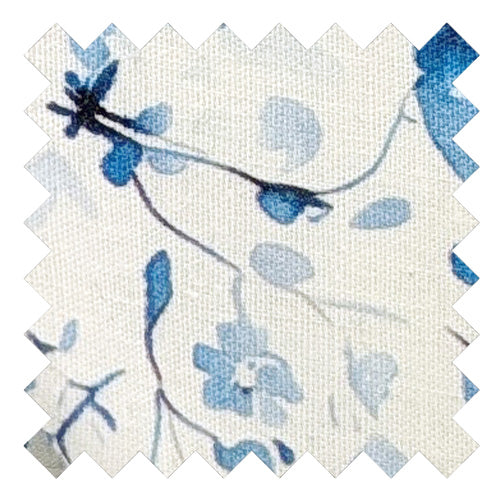 Blue Botanical Cotton Wedding Swatch