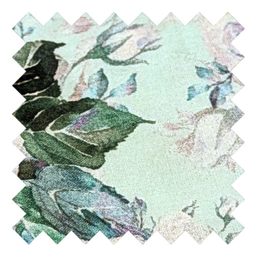 Blue Garden Roses Cotton Wedding Swatch