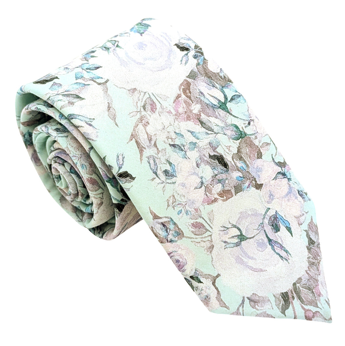 Blue-Garden-Roses-Cotton-wedding-tie