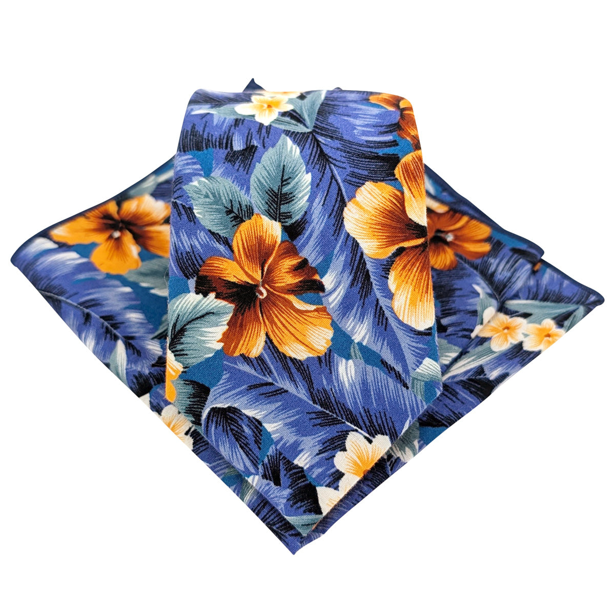 Blue-Hawaiian-Cotton-tie-and-pocket-square