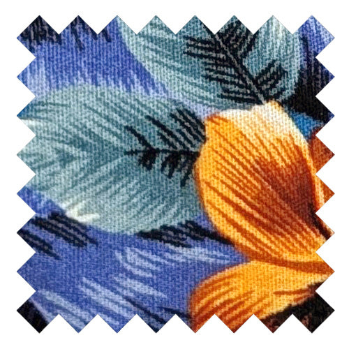 Blue Hawaiian Cotton Wedding Swatch