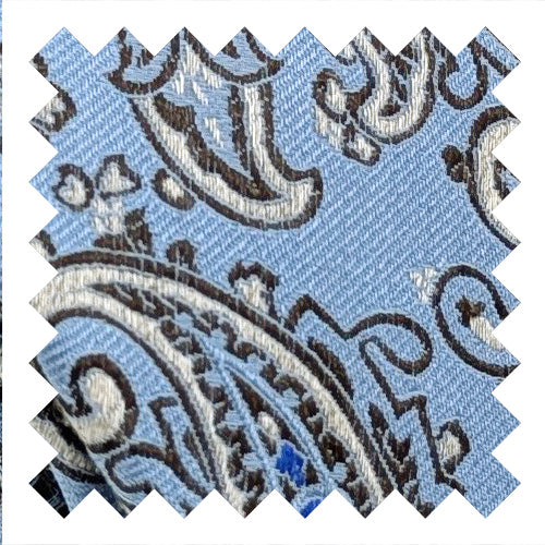 Blue Haze Paisley Silk Wedding Swatch