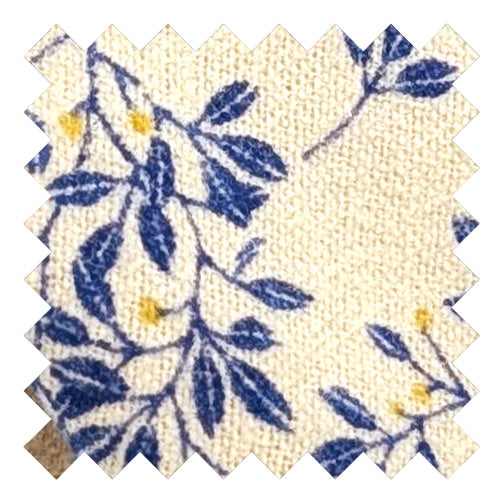 Blue Leaves Brushed Cotton Wedding Swatch