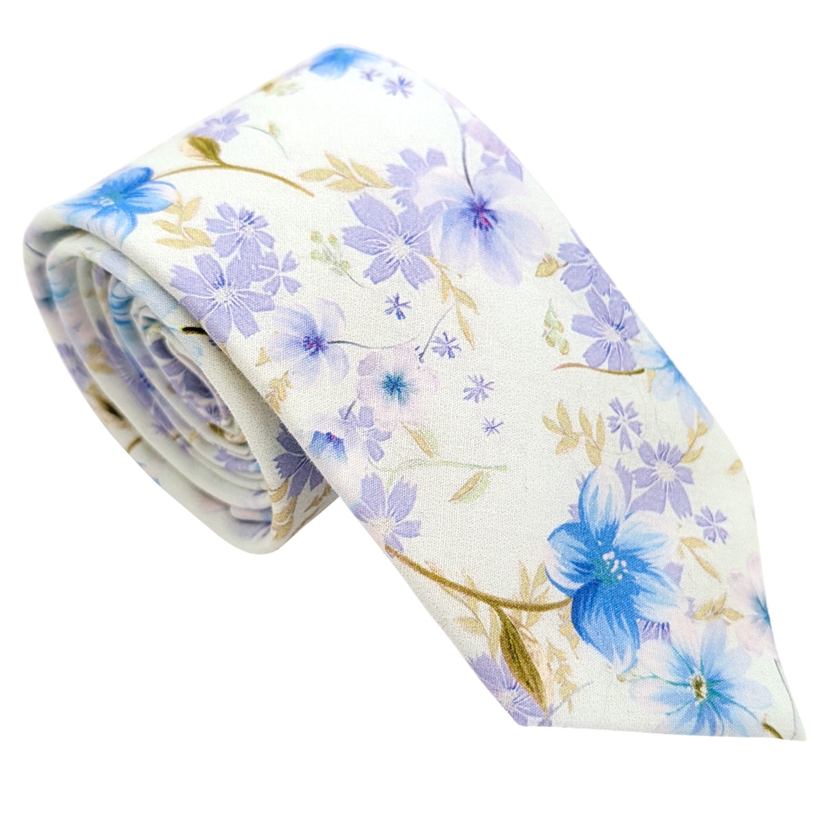 Blue-Posy-Cotton-wedding-tie