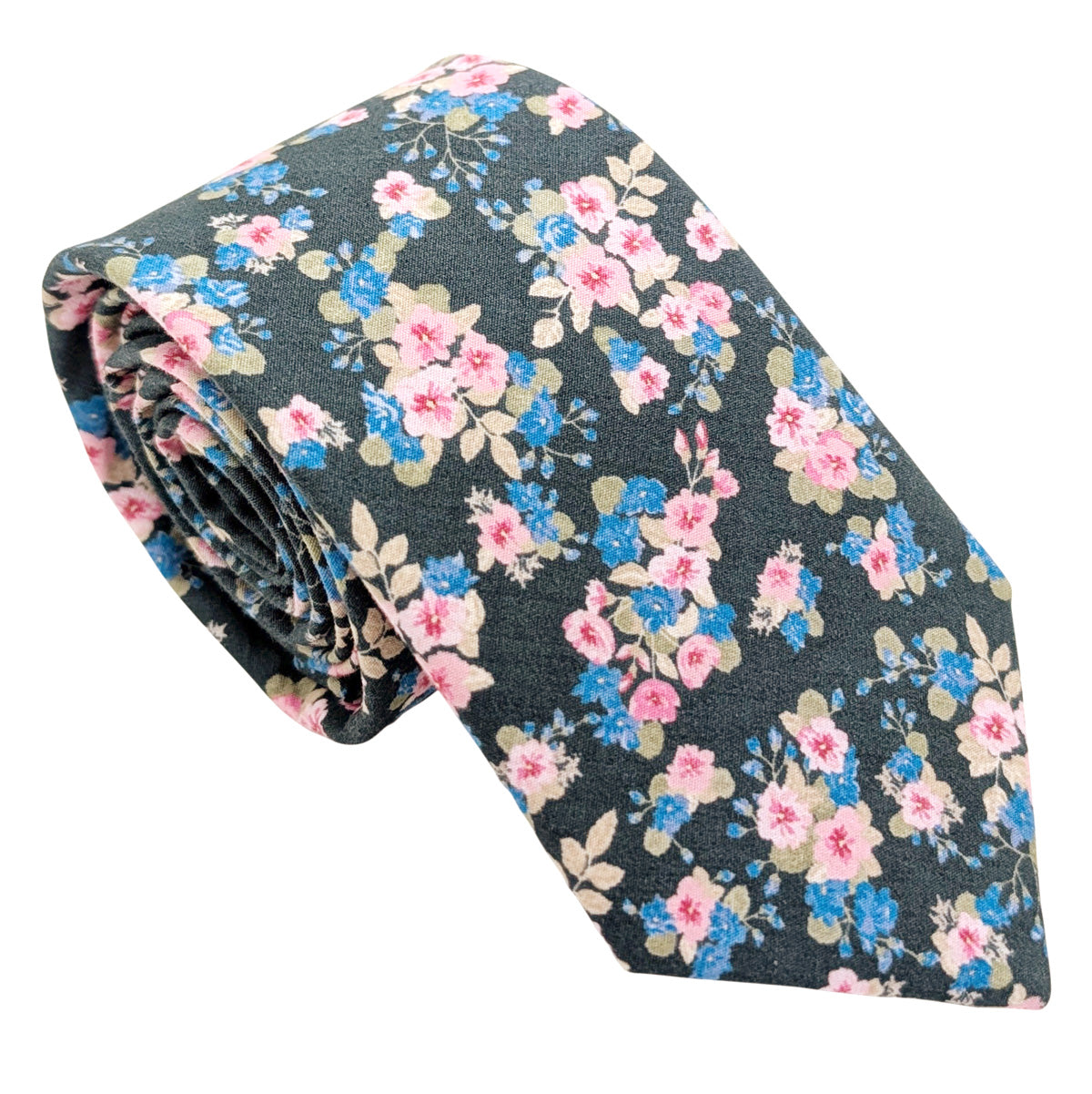 Blue-Primrose-Cotton-Wedding-tie
