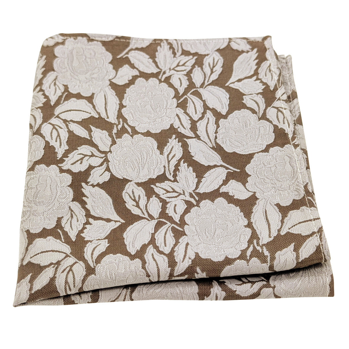 Bold Walnut Rose Pocket Square