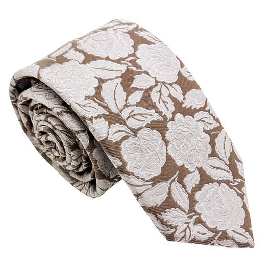 Bold Walnut Rose Wedding Tie