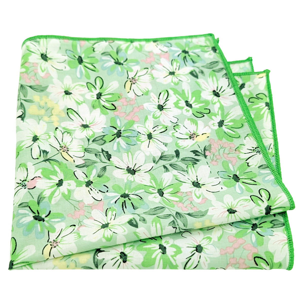 Bright-Green-Floral-Cotton-pocket-square