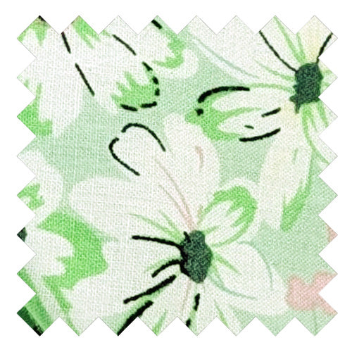 Bright Green Floral Cotton Wedding Swatch