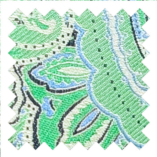 Bright Mint Paisley Silk Wedding Swatch