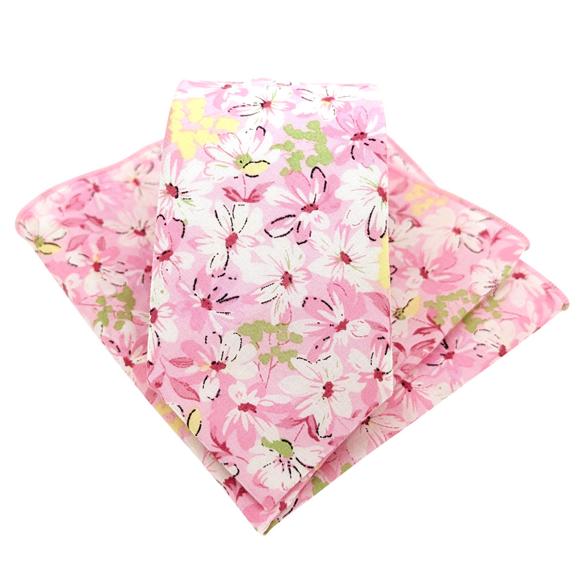 Bright-Pink-Floral-Cotton-tie-and-pocket-square