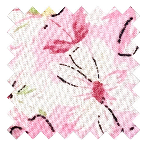Bright Pink Floral Cotton Wedding Swatch