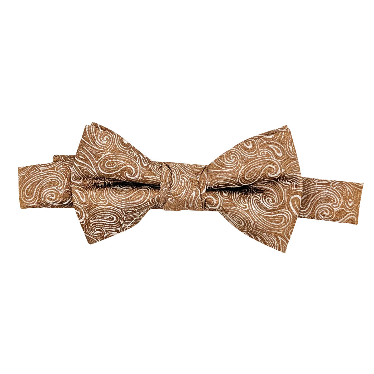 Bronze Paisley Boys Bow Tie on Adjustable Neckstrap