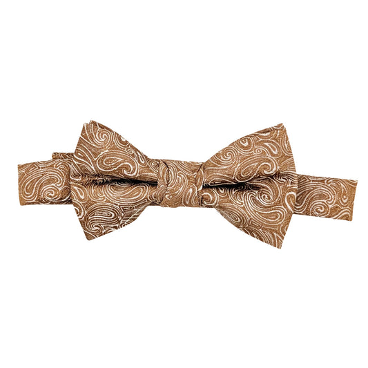 Bronze Paisley Boys Bow Tie on Adjustable Neckstrap