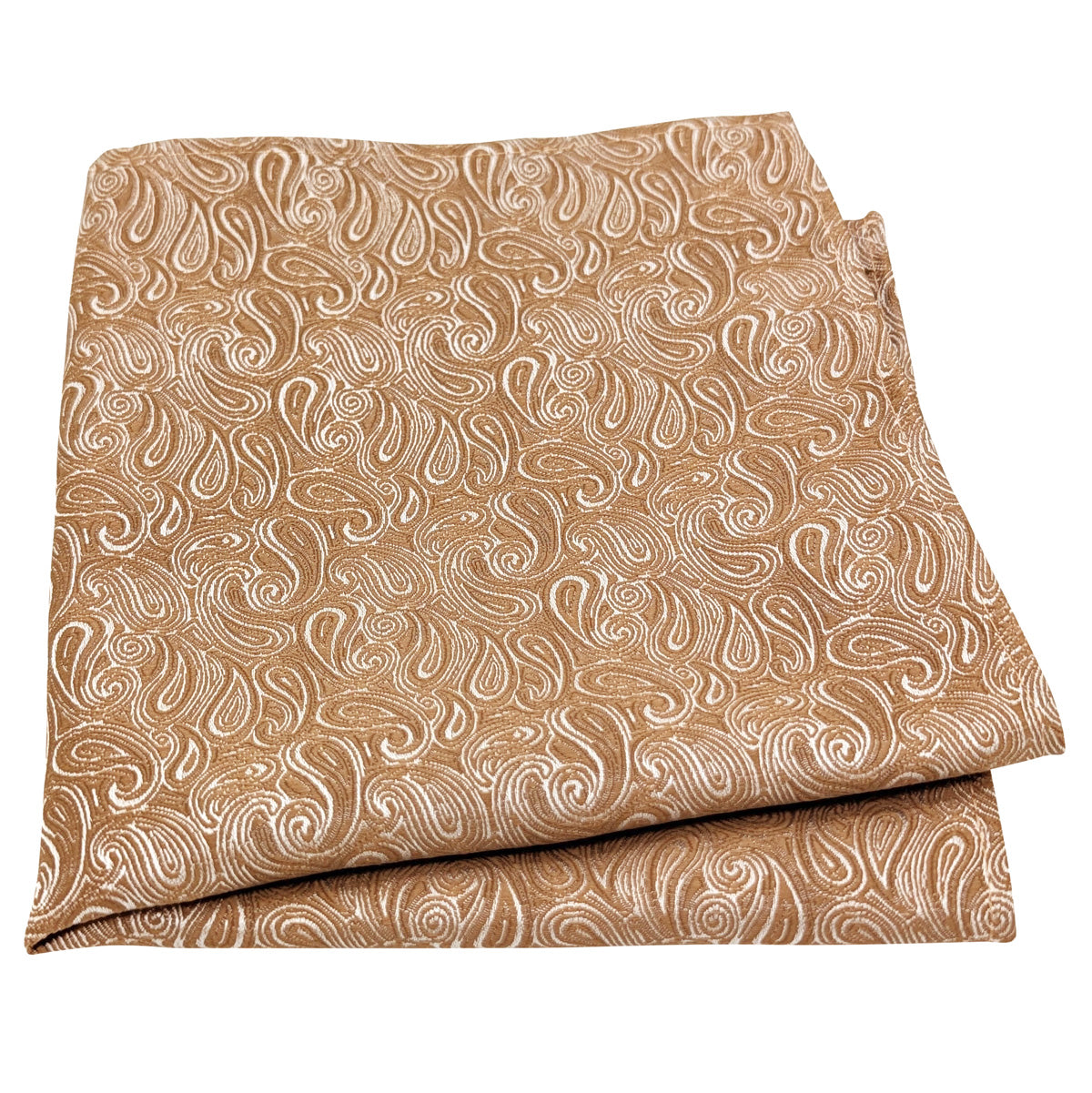 Bronze Paisley Pocket Square