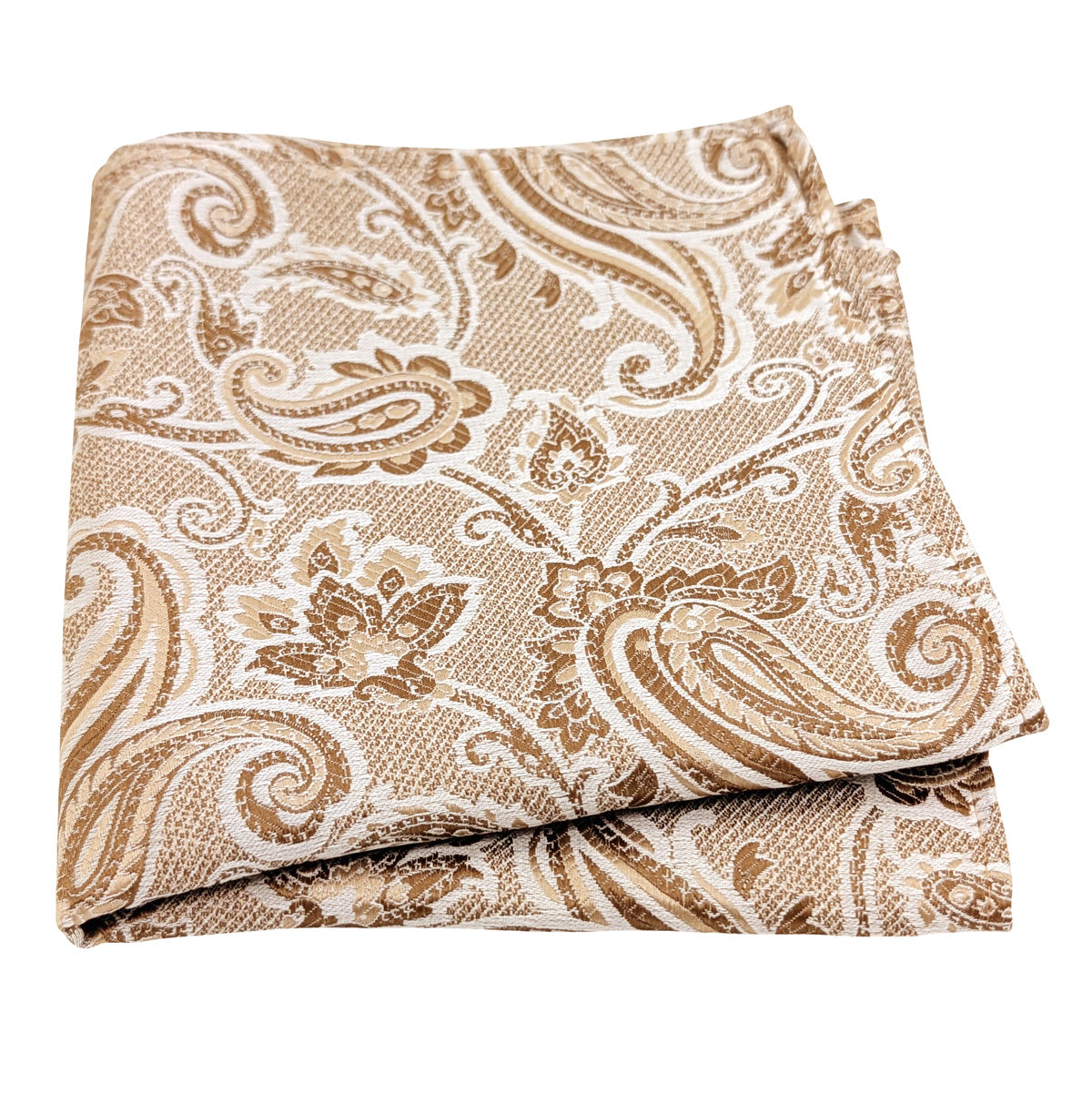 Bronze Baroque Paisley Pocket Square