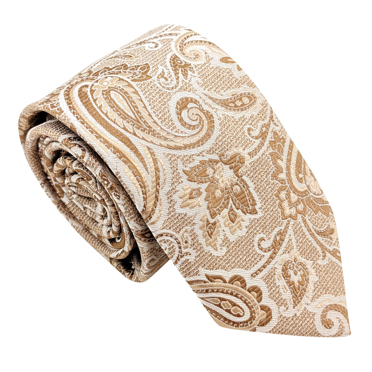 Bronze Baroque Paisley Wedding Tie