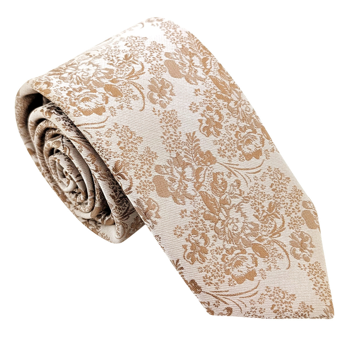 Bronze Floral Wedding Tie